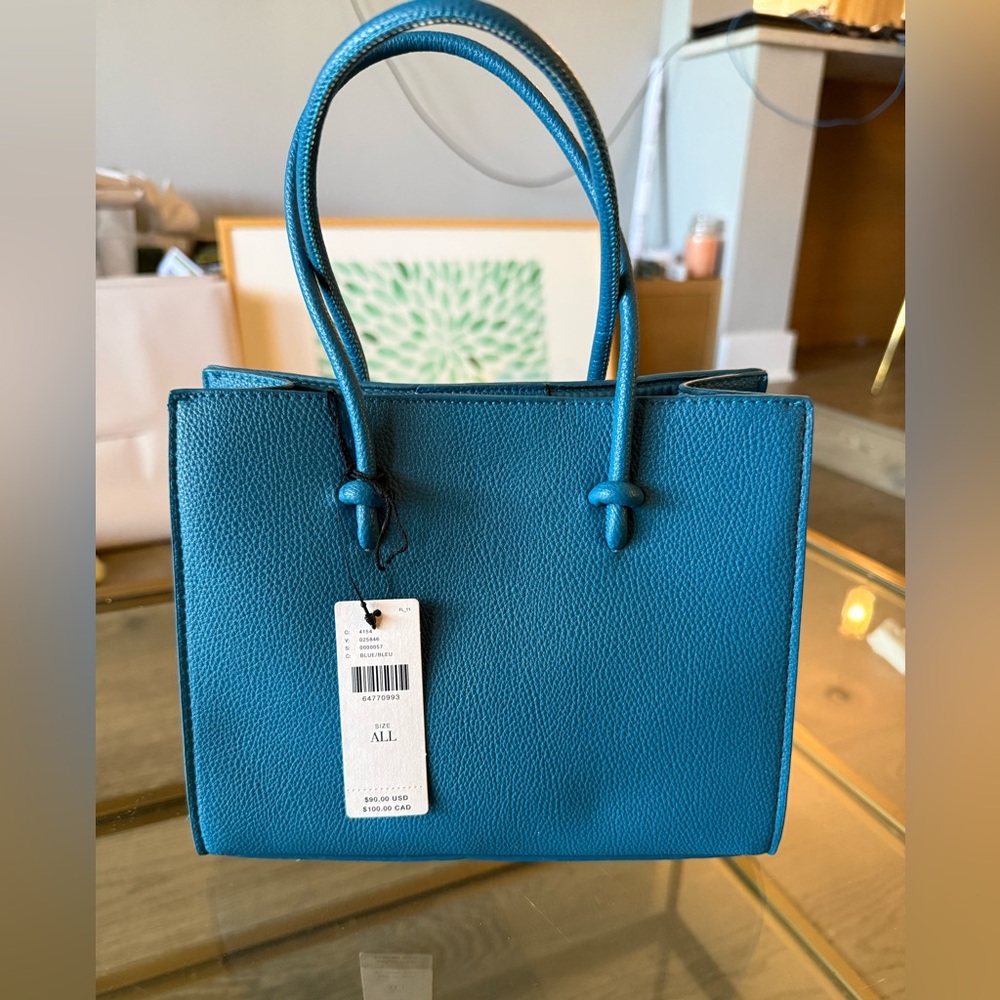 Anthropologie Teal Tote Bag